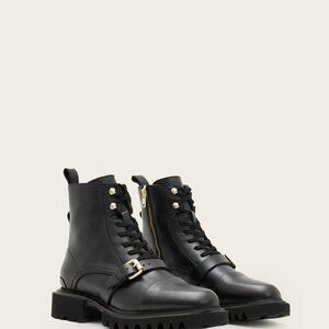 All Saints Tori Boot Black and Warm Brass US Women's 10